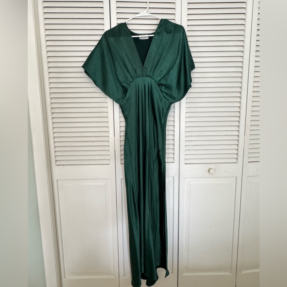 Dress Forum by Angeles Emerald Green Silk Dress Size Small